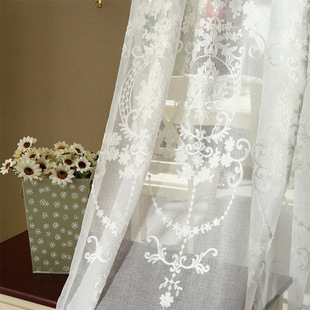 Special Curtain 2024 New Full Shade Finished European Linen White Stereo Living Room Balcony Curtain Cloth