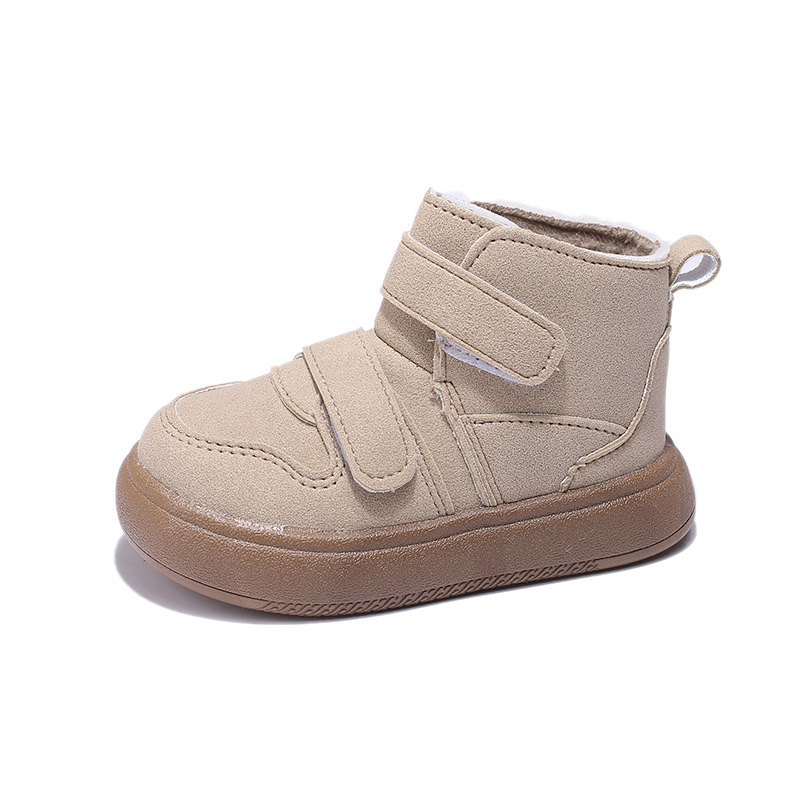 Zapatos para niños, zapatillas de algodón, zapatos de terciopelo para niños nuevos de invierno 2024, zapatillas de caña alta para bebés, zapatos cálidos de algodón