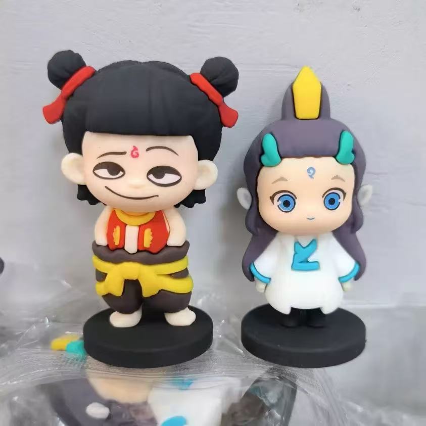 장식품 [Nezha + Ao Bing] 2개 개별 포장, 바닥 접착제 포함