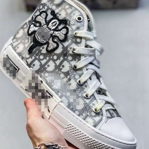 Branded Shoes Sports Sneakers Canvas Presbyopic Letters Oblique Printed Cotton Embroidered Upper