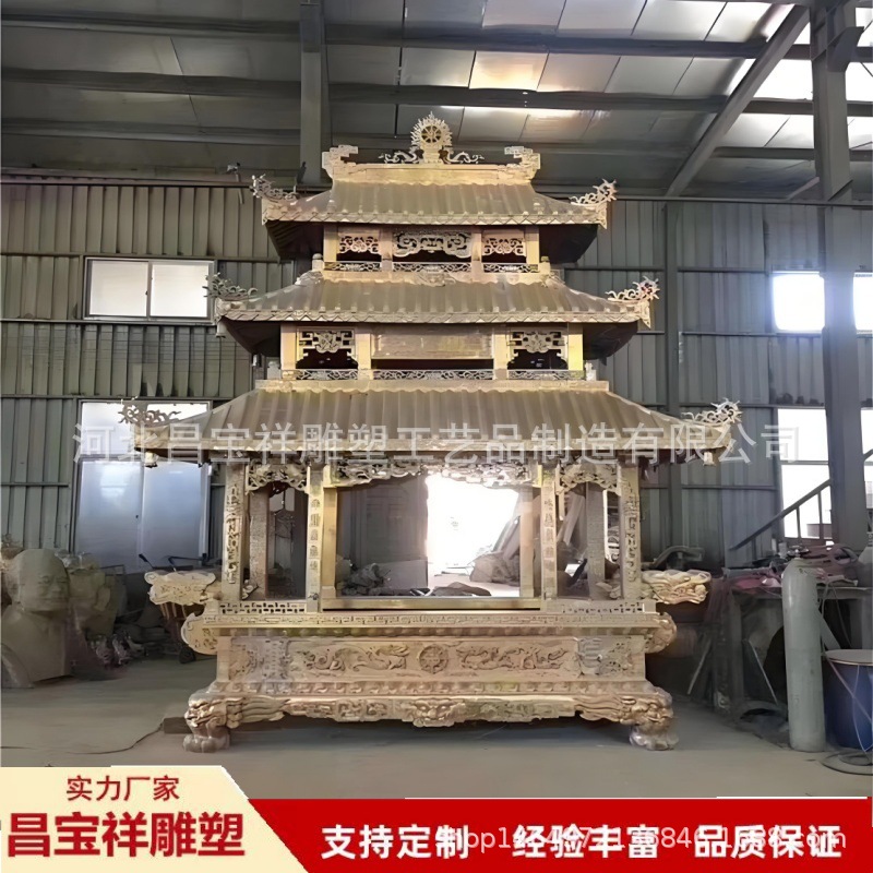 厂家纯铜香炉雕塑户外景观广场2米塔炉圆形方形大型铸铜香炉摆件