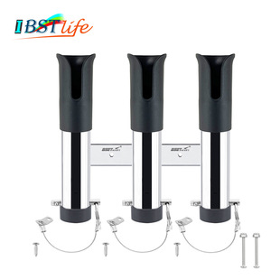 Cross-border in stock 304 stainless steel three-hole fishing rod holder bracket fishing rod barrel motorboat fishing box accessories