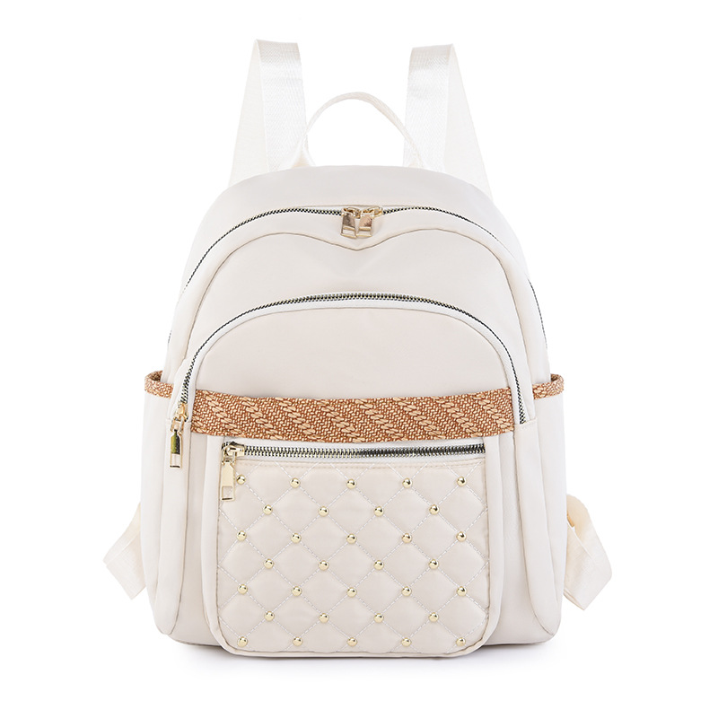 2023 otoño nuevas señoras casuales mochila de tela Oxford moda rombo gran capacidad contraste color mochila de viaje marea