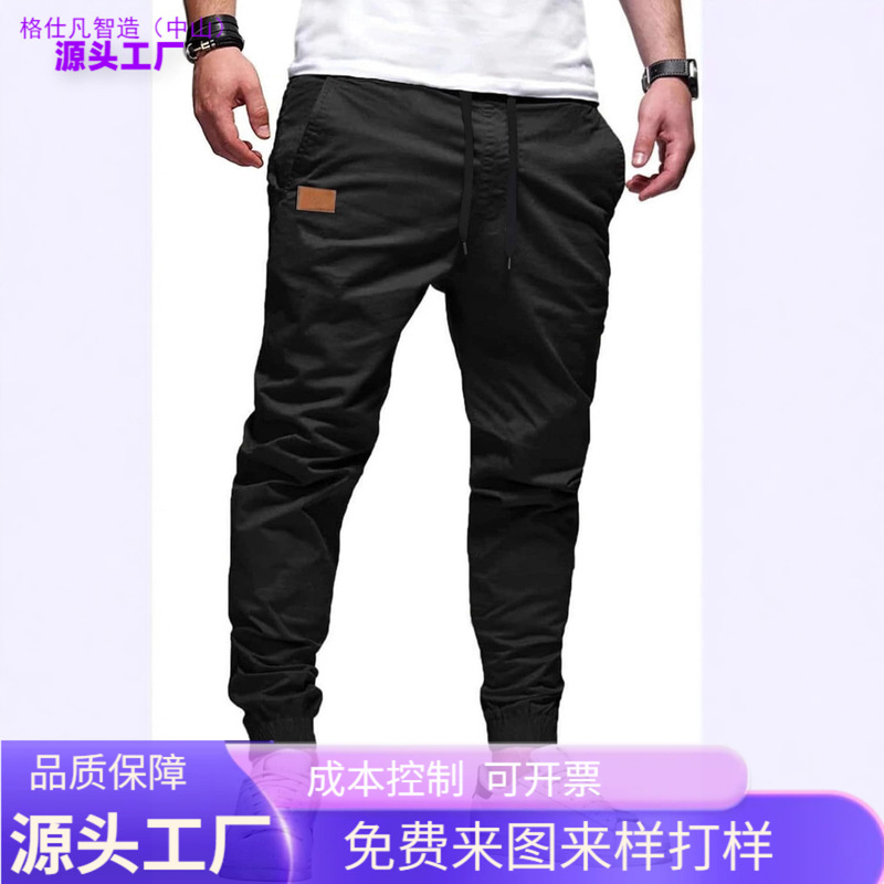 Jmierr Men's Casual Jogging Pants Cotton Twill Cargo Pants Hiking Outdoor Twill Sports Pants