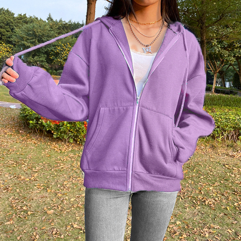 Sudadera con capucha de color sólido NSYF68089