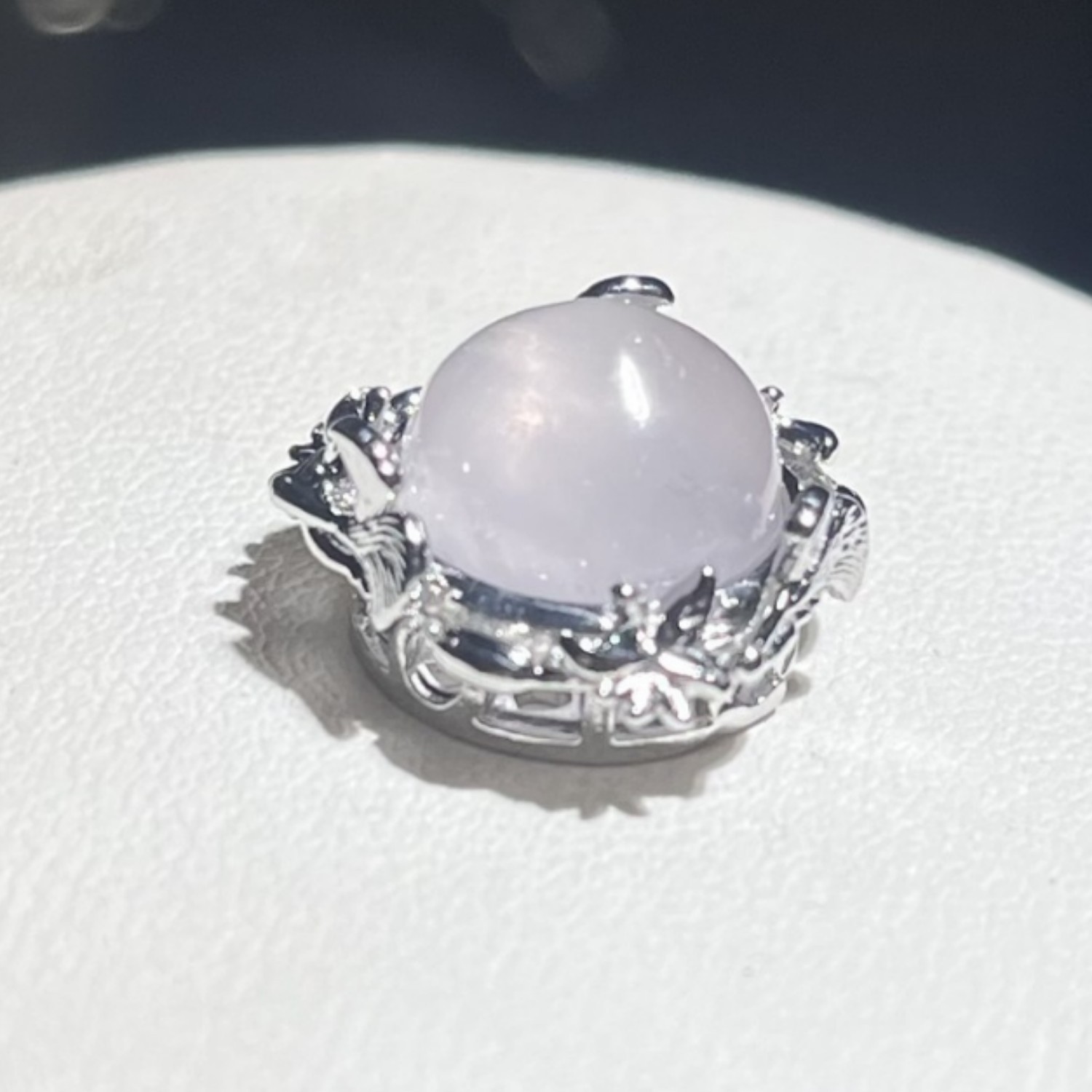 粉水晶圆型花托珠宝配饰手串diy饰品配件手工材料手链项链魔盒