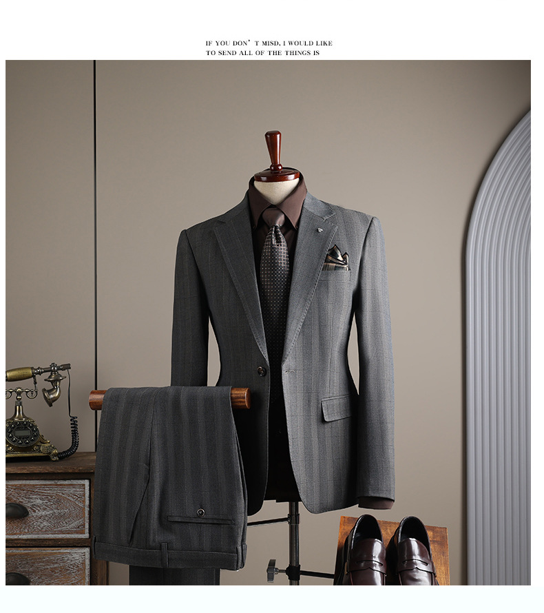 Men's Slim Fit Plaid Single Breasted Blazer For Wedding Formal_voghion.com