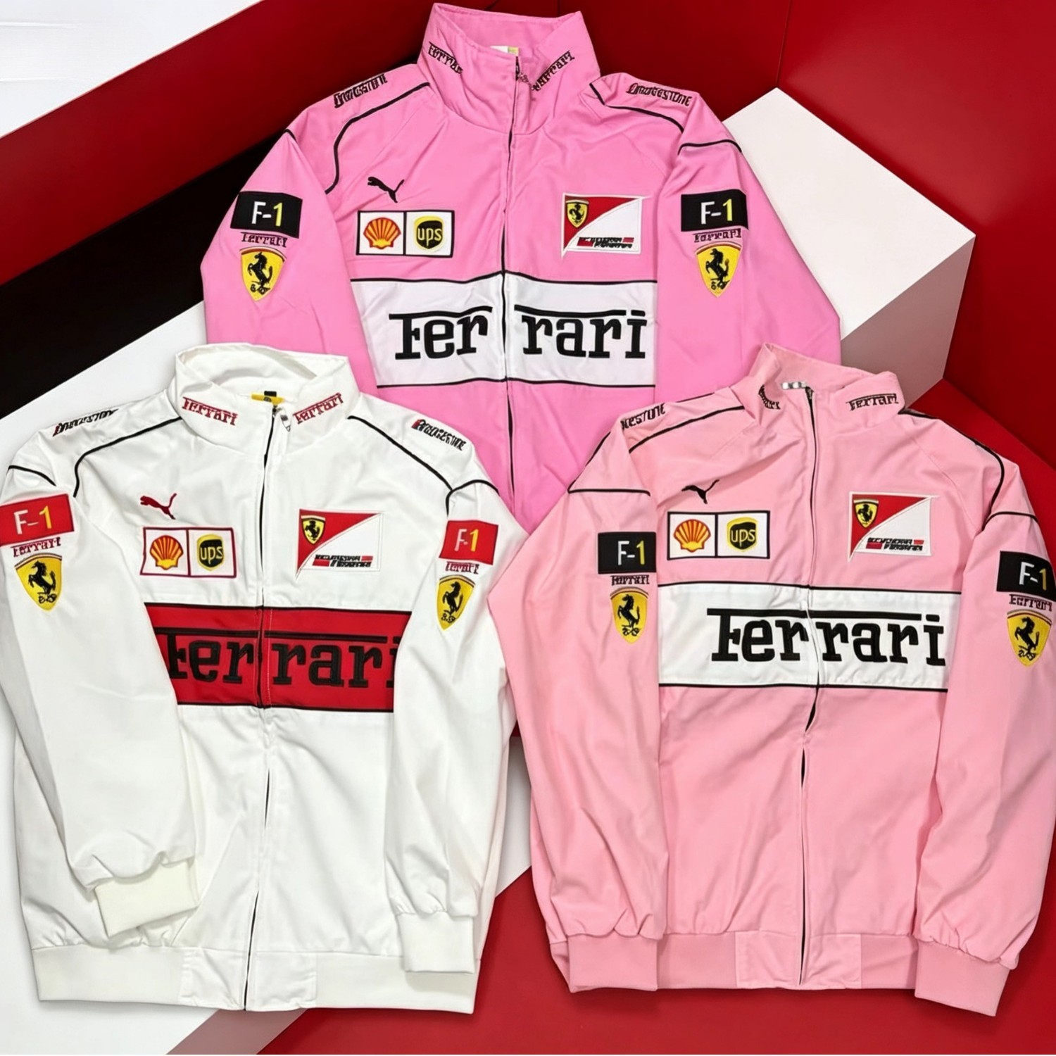 Factory direct cross-border F1 new Ferrari embroidered racing suit, speed bike riding suit, motorcycle jacket, custom-made