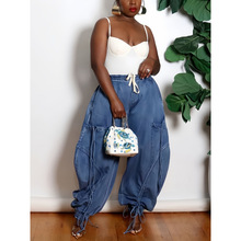 B 43798 Drawstring wide-leg jeans �����������ȿ�ŷ������
