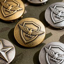 出口中东黄铜金属雄鹰军扣特种制服扣保安军大衣肩扣欧标定制纽扣