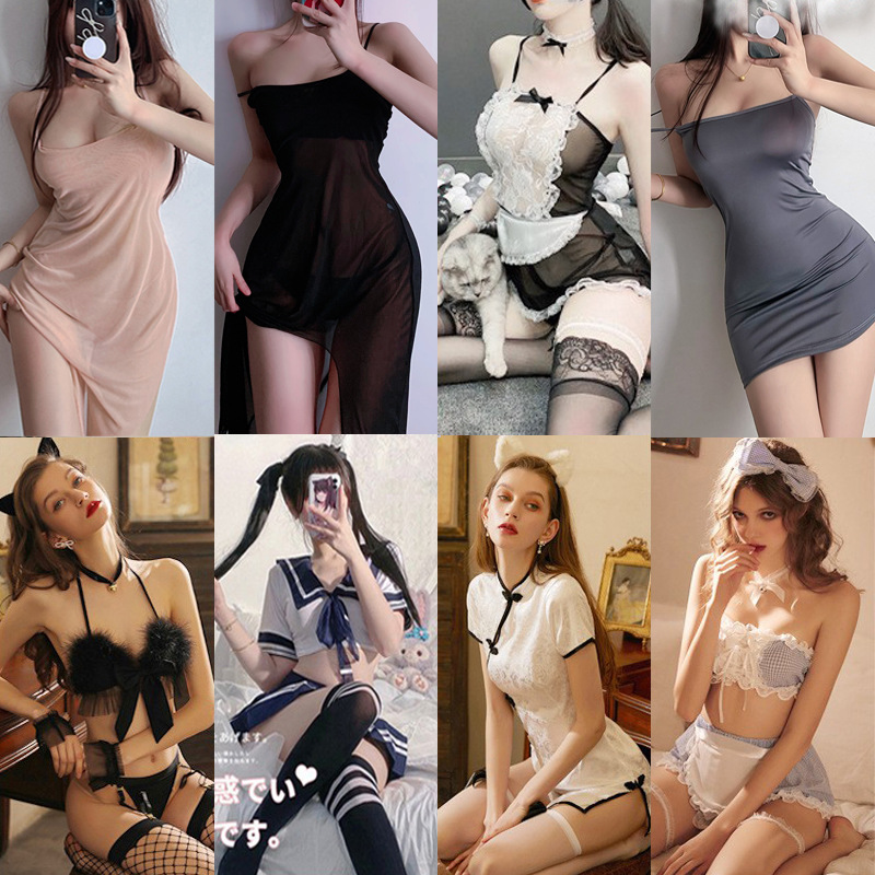 Yunmu Sexy Lingerie Pure Preppy Outfit Jk Cat Uniform Cute Pure Desire Maid Skirt Christmas Mesh Suit