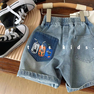in stock! Boys' 2025 Summer New Denim Shorts Children's All-match Shorts Boys' Denim Shorts Trendy