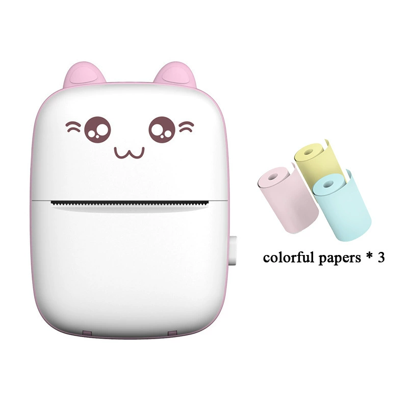 Handheld Photo Printer Mini Portable Thermal Printer, Cute Cat Design, Models A8C/C19/C25