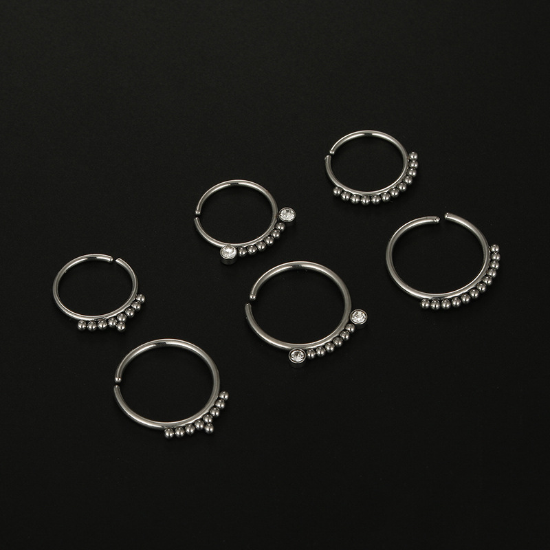 Stainless Steel Material Round Pattern Women'S Gender Plating Design Fashion Round Stainless Steel Plating Nose Ring 1 Piece Nose Pin