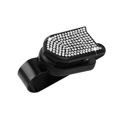 Cross-Border New Car Accessories: Rhinestone Car Document Holder, Car Sun Visor Sunglasses Holder, Receipt Holder, Interior Decoration (Car Glasses Clip/Bill Clip) - hot-diamond-white-diamond