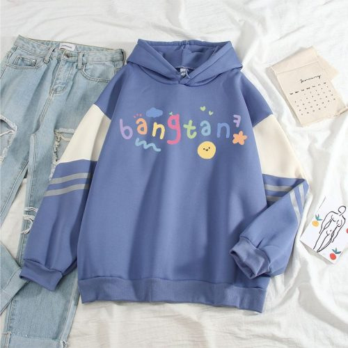 Suministro transfronterizo Harajuku KPOP stray kids álbum sudadera de manga larga empalmada sudadera con capucha marca de moda