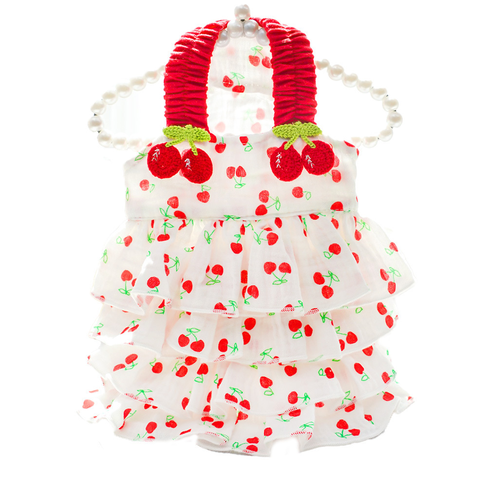 Vestido de algodón con capas para perros y gatos, ropa para perros pequeños y medianos, transpirable en verano_voghion.com