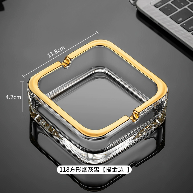 Big glass ashtray for commercial use for office, light luxury style