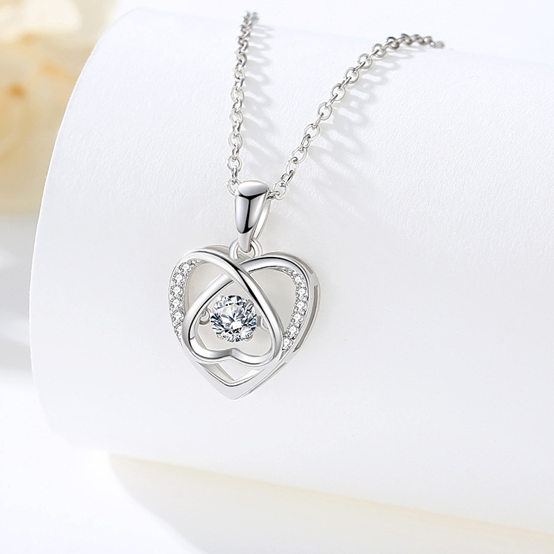 Beating Mood nuevo amor inteligente collar de plata esterlina de las mujeres S999 collar de lujo de estilo japonés y coreano regalo de San Valentín