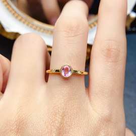 工厂批发爆款天然尖晶石戒指S925银镶嵌主石4*5热销欧美一件代发