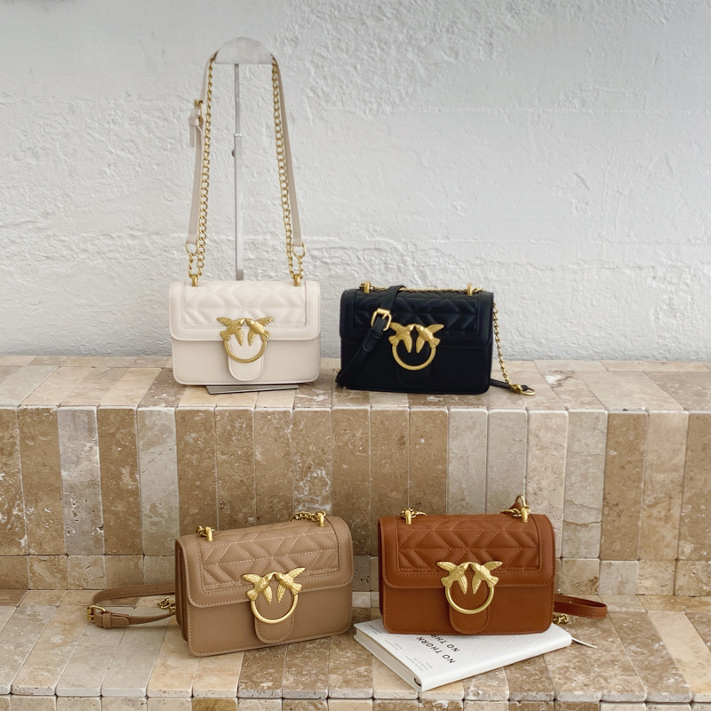 Cross-Border Niche Luxury Women's Bag, New Pinko Quilted Embroidered Chain Shoulder Bag, Versatile Crossbody Bag for Women Cross-Border Niche Luxury Women's Bag, New Pinko Quilted Embroidered Chain Shoulder Bag, Versatile Crossbody Bag for Women