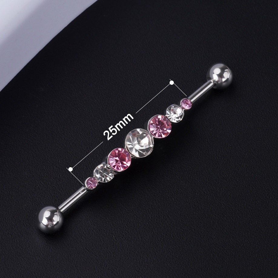 欧米の国境を越えた電気商の新型ステンレス工業横棒ピアス愛桃心バーベル耳骨釘穿刺アクセサリー