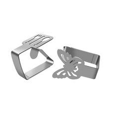 廠家批發不鏽鋼台布夾家用桌面固定夾葉子星星加厚餐桌夾