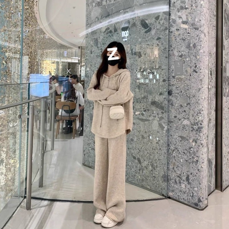 孕妇装春秋新款宽松长袖上衣韩版网红时尚休闲外出遮肚辣妈一整套|undefined