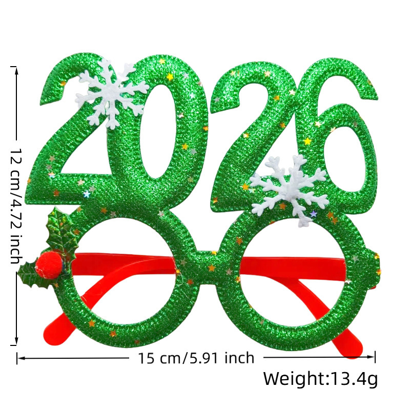 工厂现跨境新款2026新年发箍2026新年眼镜雨新年跨年节日装扮|undefined