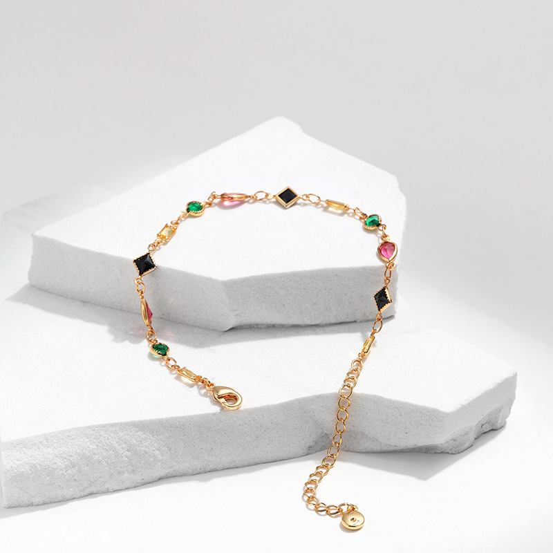 Zircon Inlay Material Lady Geometric Copper Plating Inlay Zircon Bracelets