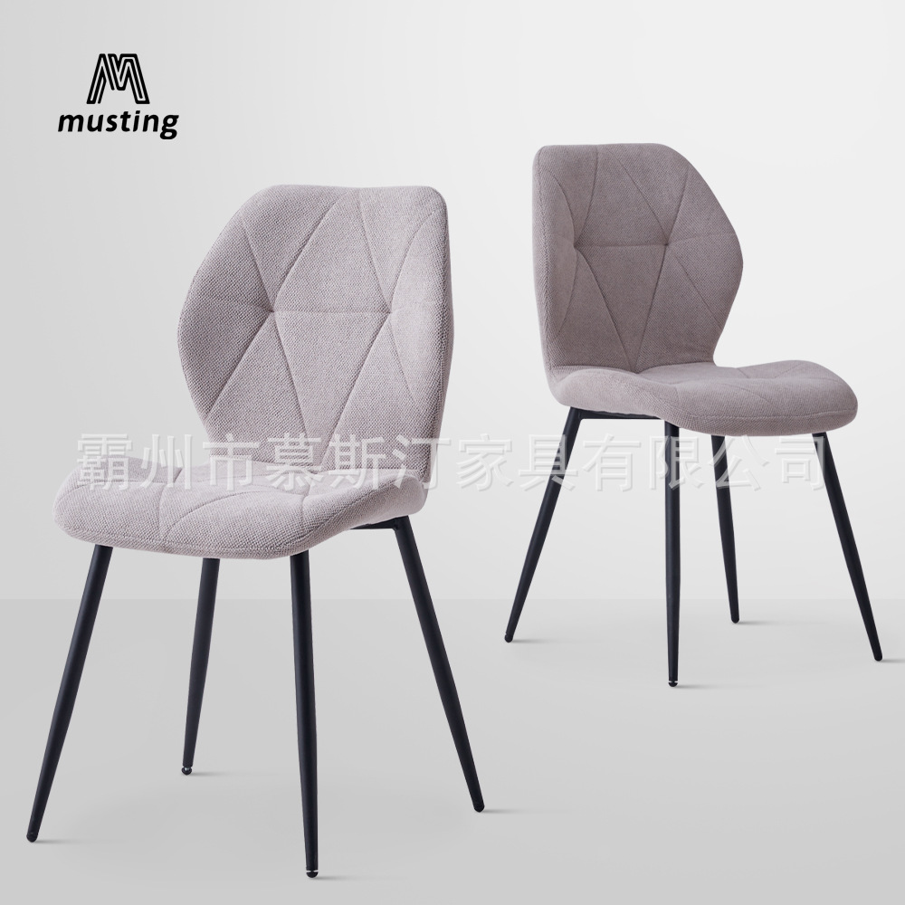 Sillas de comedor domésticas nórdicas lujosas sillas de respaldo de hierro forjado modernas y simples sillas de mesa de mesa de comedor taburetes