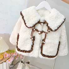 女童冬款洋气加绒棉袄三岁小女孩棉衣韩版冬装女宝宝秋冬时髦外套