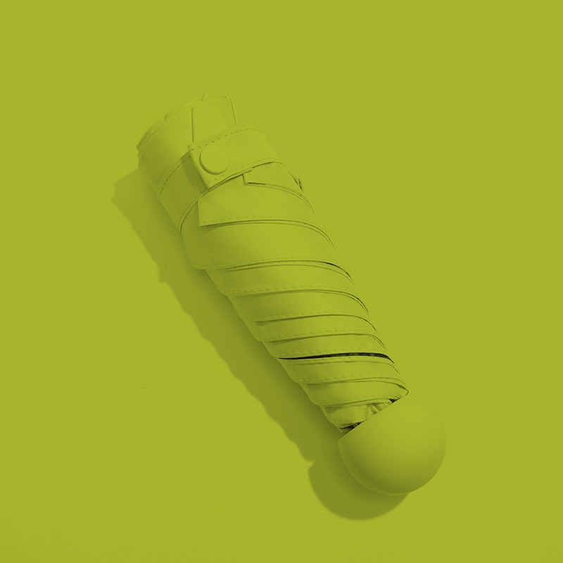 Cápsula sombrilla, protector solar, protección UV, lluvia y sol, doble uso, sombrilla plegable para mujer, pequeña y portátil, mini sombrilla de cinco pliegues