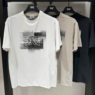 New PXG Golf Clothing Men's Round Neck Printed Top 24 Spring Summer Casual Quick-drying Book Golf Short-sleeved T-shirt