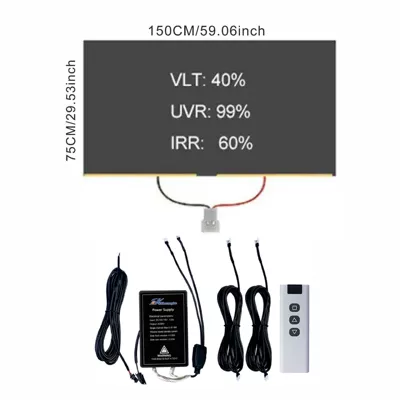 Heat Insulation Remote Control Privacy Film — Automotive Film - rear-block-150cm75cm-light-black-1-piece