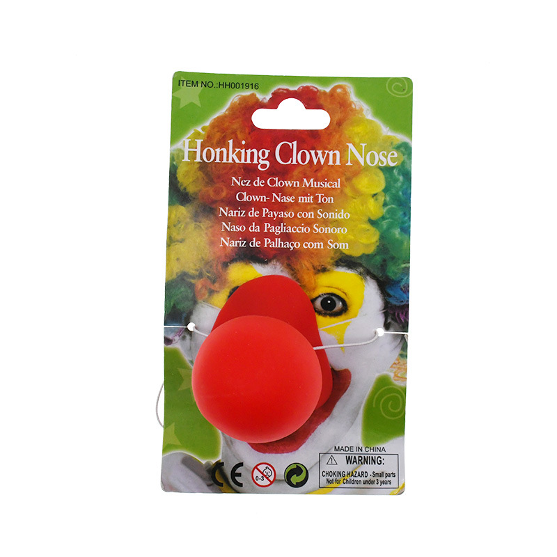 Halloween funny clown costume accessories clown nose with sound carnival masquerade vinyl red nose