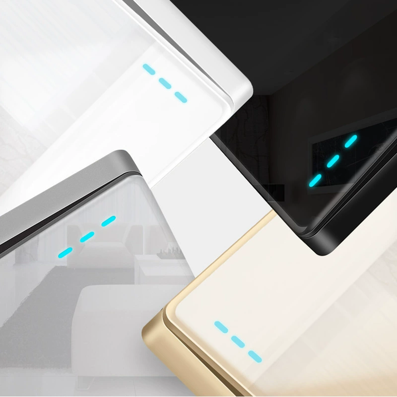 International Electric 86 -type gray switch socket Household mirror glass panel opens five -hole USB hole 16A socket