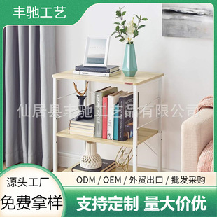 Custom Kitchen Removable Three-layer Dining Car Household Kitchen Microwave Oven Storage Rack Simple Wooden Office File Cabinet