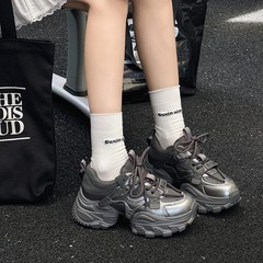 欧洲站显脚小厚底老爹鞋女春秋季增高2025新款爆款轻便休闲运动鞋
