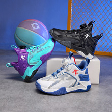 儿童篮球鞋2025秋季旋转纽扣男童运动鞋中大童实战篮球鞋实体批发