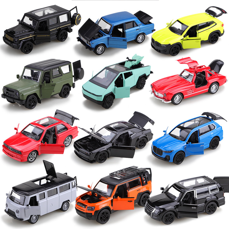 Bagged 1:36 Scale Alloy Retro Classic Vintage Car Off-Road Racing Model Children's Toy Car Decoration Cross-Border