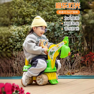 Children's scooter baby excavator 1-6 years old baby excavator toy can sit on the sliding engineering vehicle 360 degree rotation