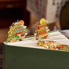 北京の故宮の文創のしおりの贈り物は高級で精巧な真鍮の金属のしおりの中国風の旅行の記念品です。