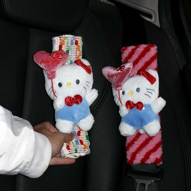 Car seat belt shoulder pad Kate cat 50th anniversary cute girl car decoration protective cover anti-collar