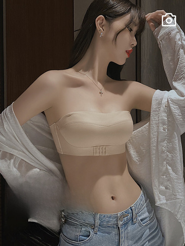Original patented design strapless underwear for women, non-slip push-up small chest wrap tube top, summer back-beautiful invisible bra