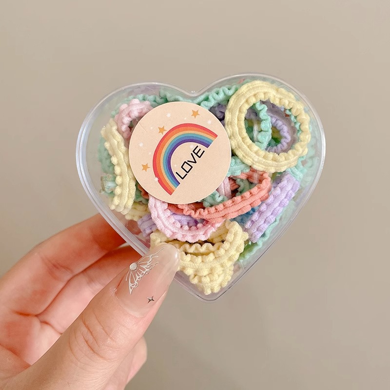 Alta cuerda de pelo de cola de caballo elástica tocado de los niños la banda de goma del lazo del pelo de la niña no duele la cubierta de cuero de la banda del pelo de la cuerda del pelo de la niña