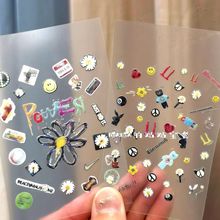 GD权志龙应援演唱会烫银镭射果冻立体贴纸批发简约向日葵手机贴纸