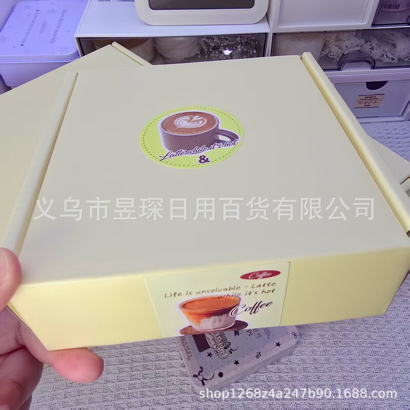 ins风奶黄色飞机盒特硬咕卡打包盒明星小卡出卡包装盒长方形扁盒|undefined