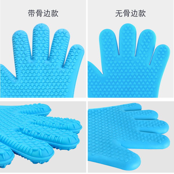 Long silicone gloves heart shaped