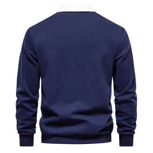 Fall Long Sleeve Polo Collar Sweatshirt Trendy EU Size Men's Sweatshirt High Quality Casual Matchable Men